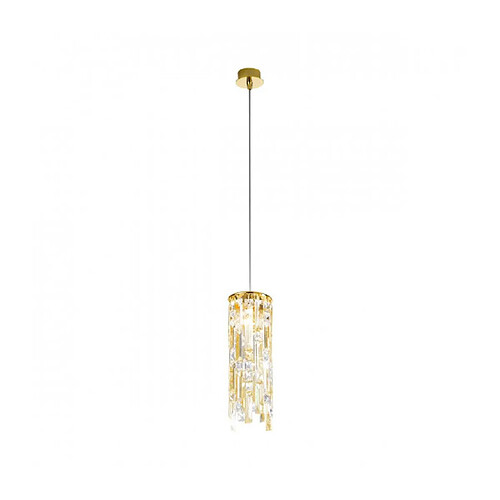 Luminaire Center Suspension design en cristal PRISMA Or 24 Carats 1 ampoule 25W