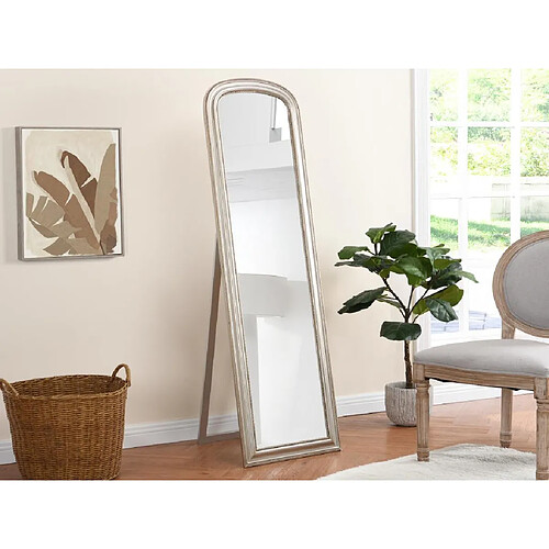 Vente-Unique Miroir sur pied style vintage en bois de paulownia - Champagne - L.50 x H.170 cm - TERESA