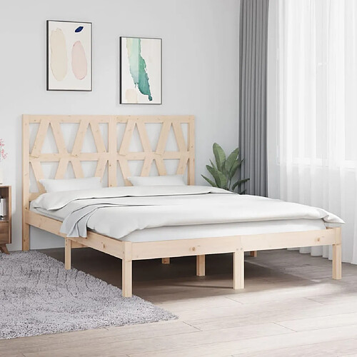 vidaXL Cadre de lit sans matelas bois massif