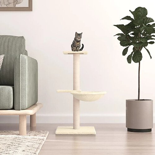 vidaXL Arbre à chat avec griffoirs en sisal crème 72 cm