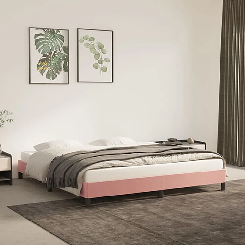 vidaXL Cadre de lit sans matelas rose 180x200 cm velours