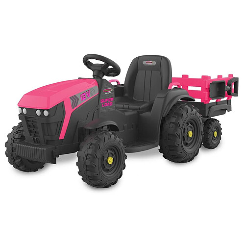 Jamara Ride-on Tracteur Super Load ac Remorque pink 12V