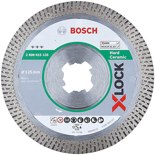 BOSCH Disque diamant X-LOCK 125mm - Best for Hard Ceramic (85 mm - 7 mm)