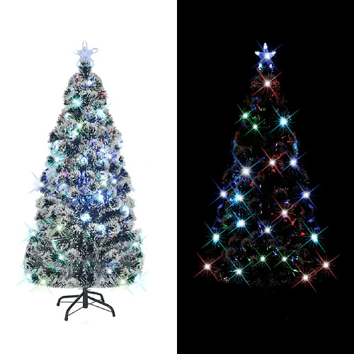 vidaXL Arbre de Noël pré-éclairé avec support 150 cm fibre optique