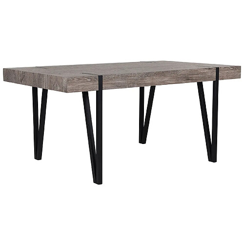 Beliani Table 180 x 90 cm bois foncé et noir ADENA