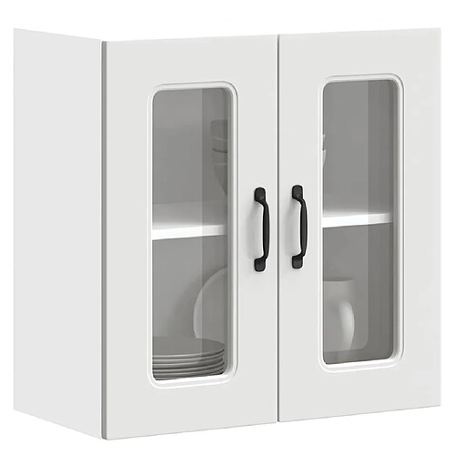 vidaXL Armoire murale de cuisine avec porte en verre Kalmar blanc