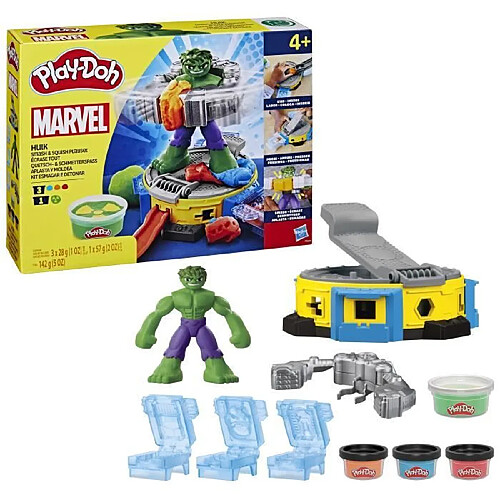 Playdoh Play-Doh Hulk Écrase tout, coffret pâte a modeler avec figurine Hulk, a partir de 4&nbsp;ans, Marvel