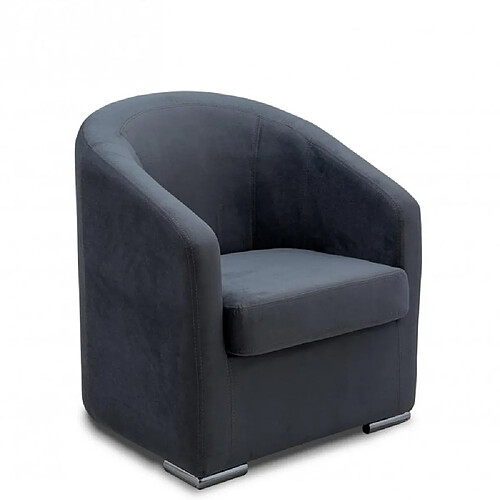 Inside 75 Fauteuil fixe FOLIO velours gris anthracite