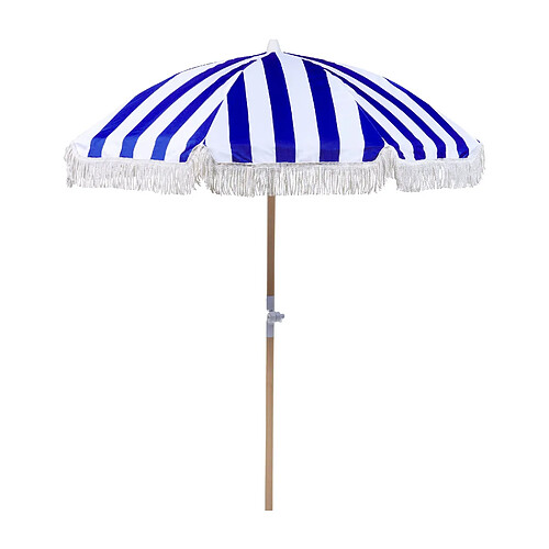 Beliani Parasol de jardin d 150 cm bleu et blanc MONDELLO