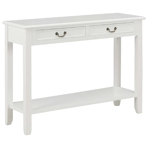 vidaXL Table console Blanc 110x35x80 cm Bois