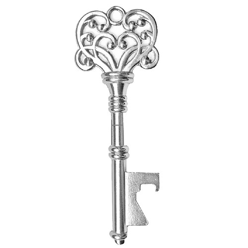 Porte clé Métal Décapsuleur Ouvre Bouteille Outil de Bal 80 * 28mm Argenté