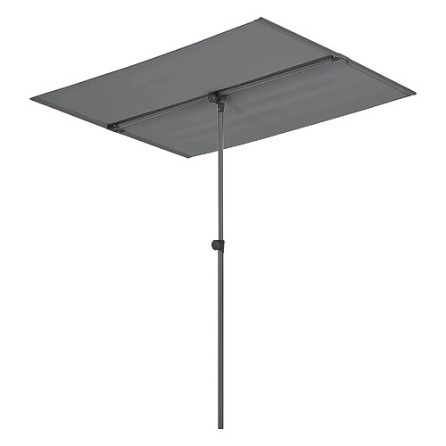 Helloshop26 Parasol inclinable à 360° rectangulaire 180 x 130 cm gris 03_0008046