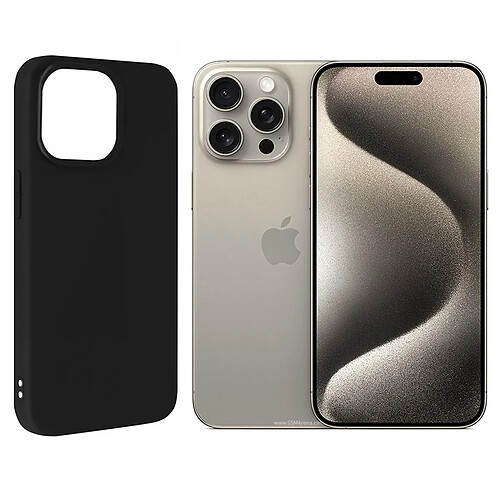 Coque de protection souple silicone Noir pour iPhone 15 Pro Max 6.7" - VISIODIRECT -