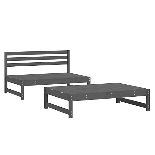 Maison Chic Salon de jardin 2 pcs - Table et chaises d'extérieur - Mobilier/Meubles de jardin Moderne gris bois massif de pin -MN39765