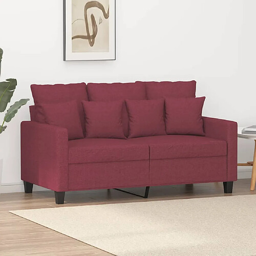 vidaXL Canapé à 2 places Rouge bordeaux 120 cm Tissu