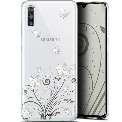 Caseink Coque Pour Samsung Galaxy A70 (6.7 ) [Gel HD Collection Summer Design Papillons - Souple - Ultra Fin - Imprimé en France]