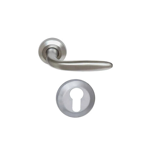 Pack poignée et rosace de porte Aluminium - Aliénor - Finition Chrome perle