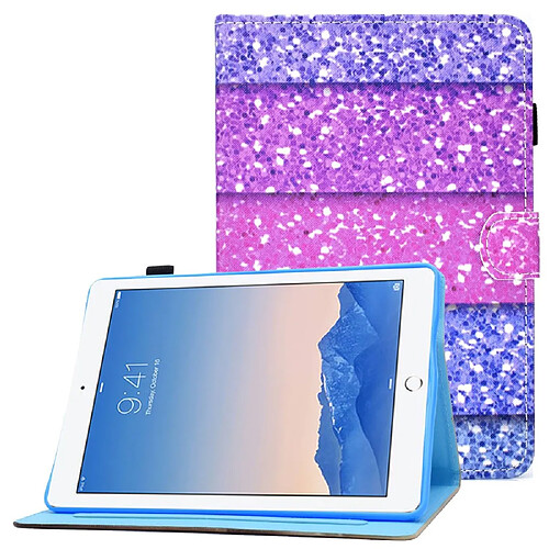 Etui en PU motif de couture avec support et porte-carte pour votre iPad Air (2013)/Air 2/9.7-pouces (2017)/(2018) - Sables mouvants colorés