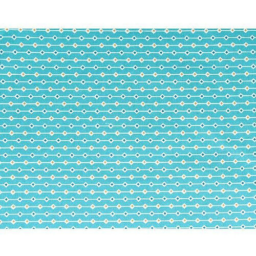 Artemio Coupon de tissu 55 x 45 cm - Bleu clair à losanges orange & bleu