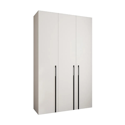 Abiks Meble Armoire à portes battantes Como 3 245,5/150/50 3 portes (blanc/noir)