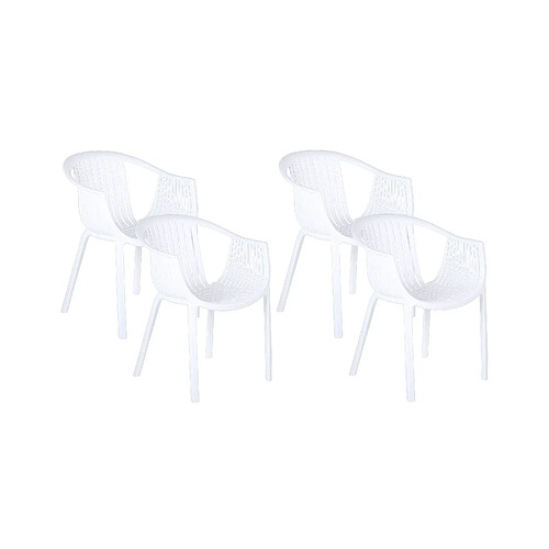 Beliani Lot de 4 chaises NAPOLI Matière synthétique Blanc