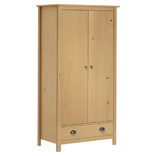 vidaXL Garde-robe à 2 portes Hill 89x50x170 cm Bois de pin solide