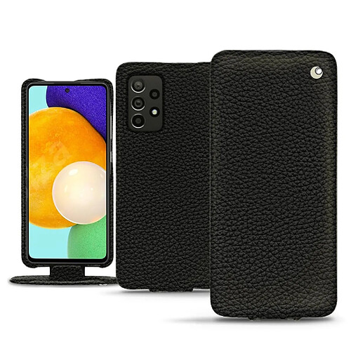 Housse cuir Samsung Galaxy A52 - Rabat vertical - Ebène ( Noir / Black ) - NOREVE