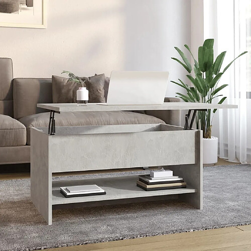 vidaXL Table basse Gris béton 80x50x40 cm Bois d'ingénierie