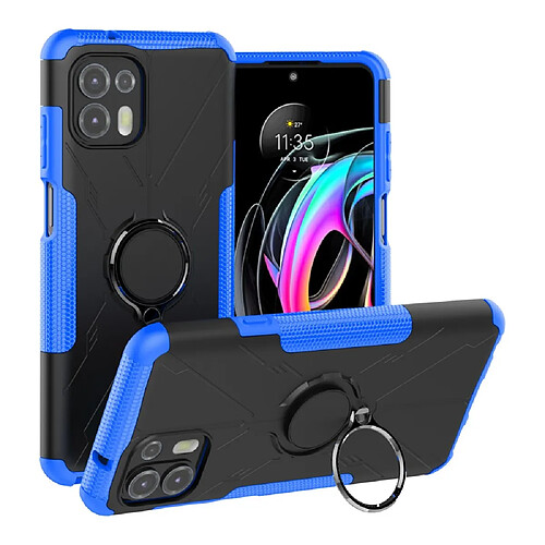 Coque en TPU anti-chocs avec béquille pour votre Motorola Edge 20 Lite - bleu