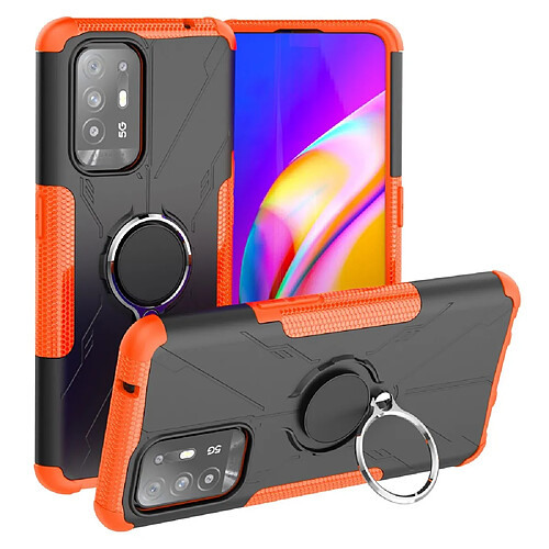 Coque en TPU anti-chute, antichoc avec béquille pour votre Oppo Reno5 Z/F9 (F9 Pro) - orange