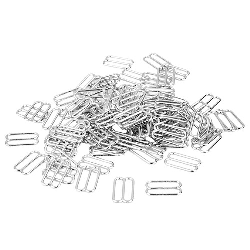 100pcs Métal Soutien-gorge Sangle Régleur Curseur / Crochets Lingerie Couture 14mm 8 Forme