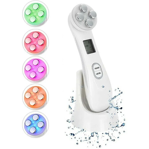 Chrono Appareil Anti Rides Visage, Appareil à Ultrason Visage, Appareil Massage Soin Visage Beauté Ultrasonique LED Lumière Appareil de Beauté Mésothérapie ION Photon Soins de la Peau