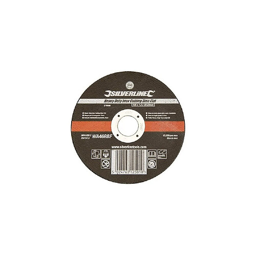 Disque à tronçonner l'inox à moyeu plat D. 125 x 1,2 x 22,23 mm - 276598 - Silverline