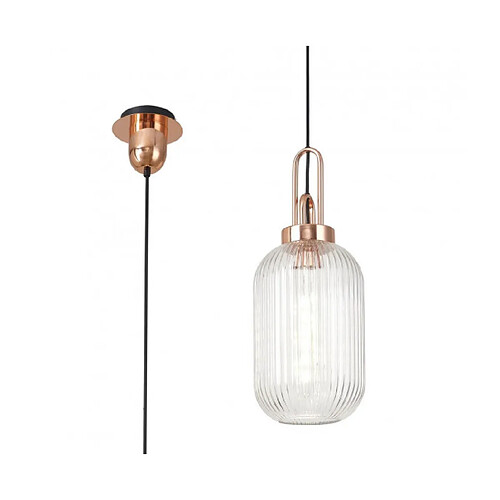 Luminaire Center Suspension design 1 ampoule Cuivre