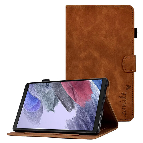 Etui en PU motif, anti-chute avec support et porte-cartes pour votre Samsung Galaxy Tab A7 Lite 8.7-pouces - marron