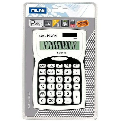 Calculatrice Milan Noir Blanc (15,2 x 10 x 3,7 cm)