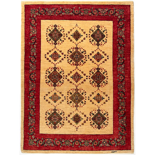 Vidal Tapis de laine 225x167 rouge Kashkuli