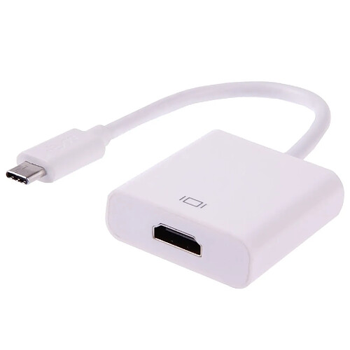 Wewoo Câble blanc pour Macbook 12 pouces / Chromebook Pixel 2015, longueur: 15cm USB-C / Type-C 3.1 mâle vers HDMI adaptateur femelle