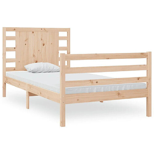 Maison Chic Lit Moderne Chambre - Cadre/structure de lit pour adulte bois de pin massif 90x190 cm simple -MN49360