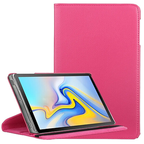 Wewoo Etui en cuir à rotation horizontale à 360 degrés avec texture Litchi pour Galaxy Tab A 10.5, avec support (Rose rouge)