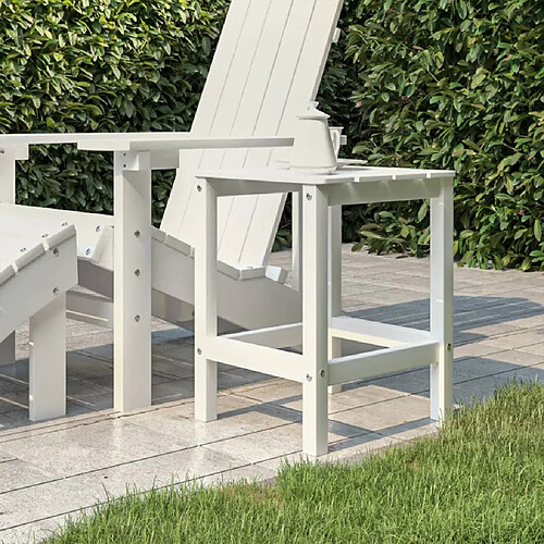 vidaXL Table de jardin Adirondack Blanc 38x38x46 cm PEHD