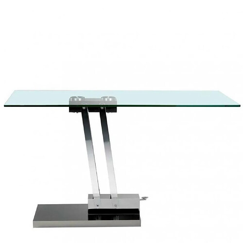 Inside 75 Table basse relevable BRAVO en verre transparent structure chromée