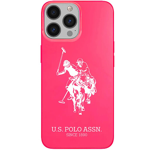 Us Polo U.S Polo Coque pour iPhone 13 Pro Big Horse Antichoc Bords Surélevés Rose