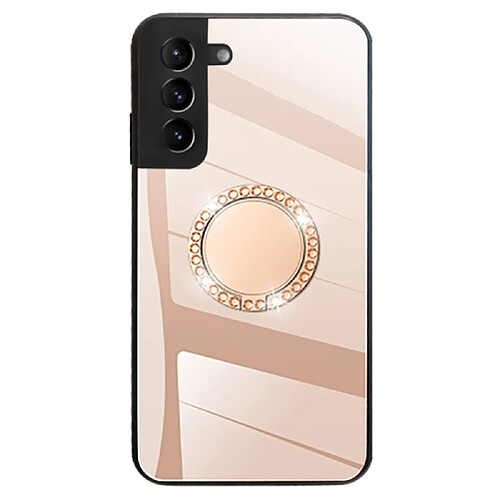 Coque en TPU antichoc avec béquille couleur or rose pour Samsung Galaxy S22 Plus 5G