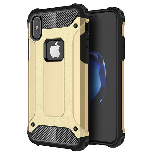 Wewoo Coque renforcée or pour iPhone X TPU + PC Combinaison Cas