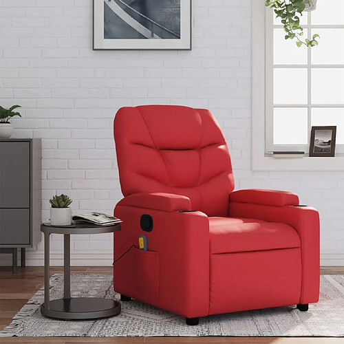 Maison Chic Fauteuil de massage inclinable,Fauteuil luxe de relaxation rouge similicuir -MN20273