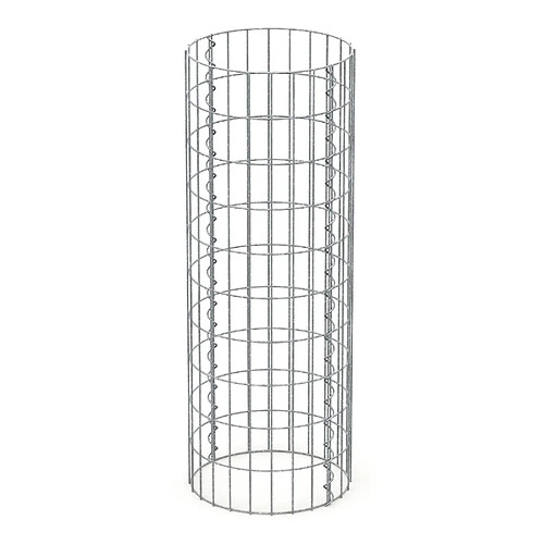 Ecd Germany Colonne en gabion clôture de jardin mur panier à pierres en acier Ø 35 x 100 cm