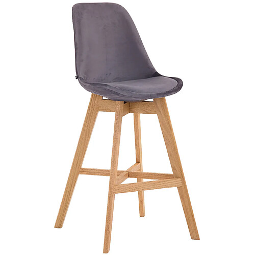 Non Tabouret de bar Cannes velours naturel