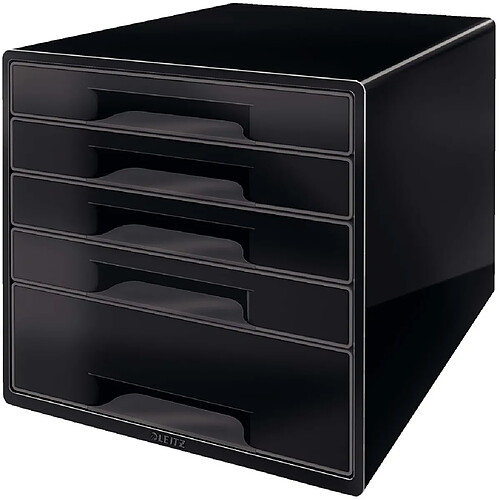 Leitz Cube de bureau 5 tiroirs Noir