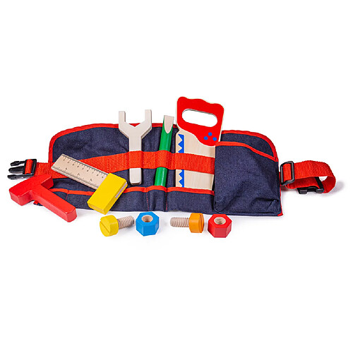 Bigjigs Toys Ceinture à outils rouge pour enfants